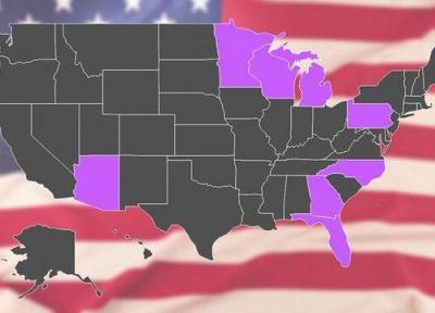 موقعیت ترامپ و بایدن در 8 ایالت مشخص کننده